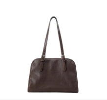 Vegetable tanned first-layer cowhide ingot bowling bag portable crossbody bag retro genuine leather large-capacity commuter bag for women