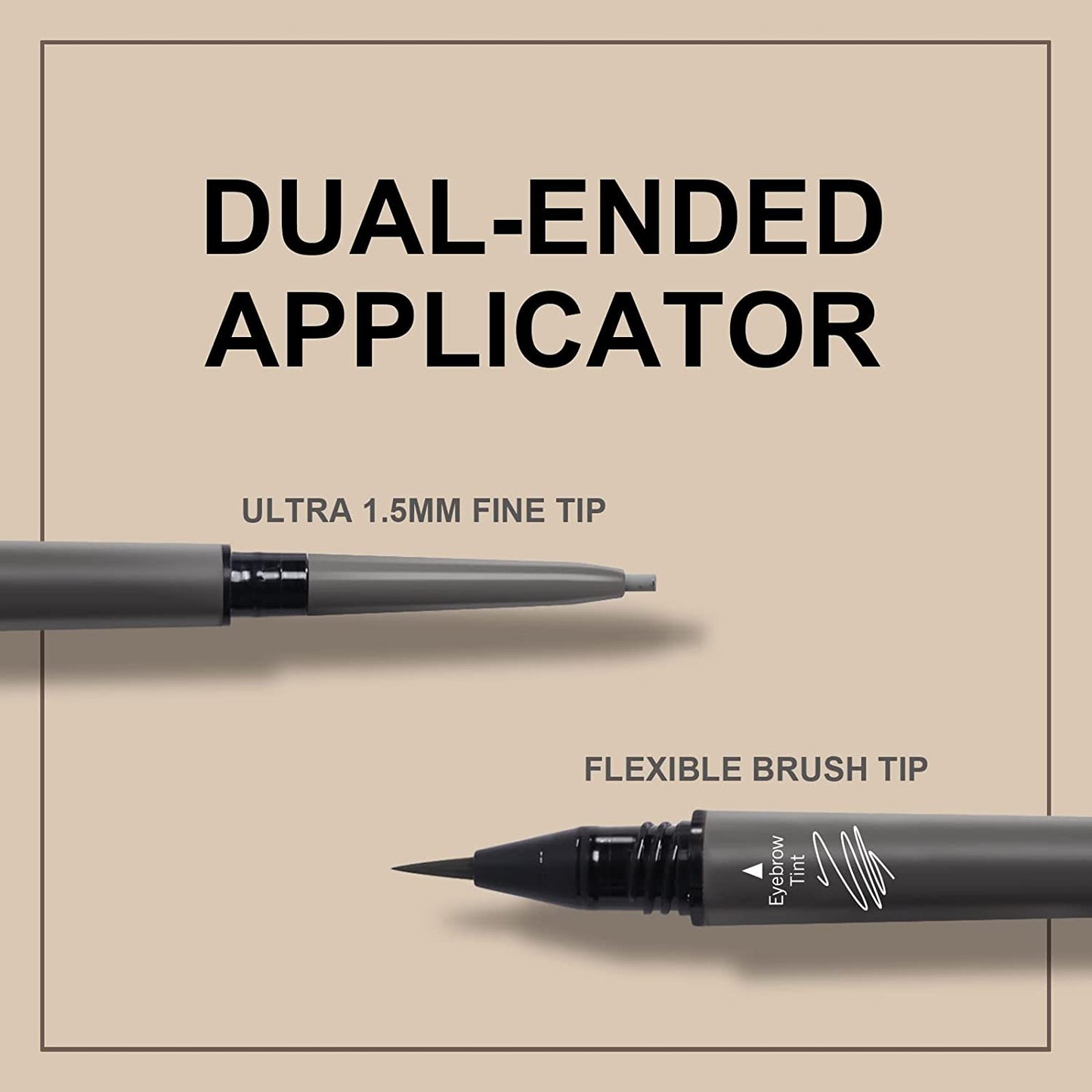 Music Flower 2 in 1 Eyebrow Pencil - Waterproof & Long Lasting Liquid Eyebrow Pen - Dual Ended Pencil Fills and Defines Brow Tint with the Precision & Definition of Microblading