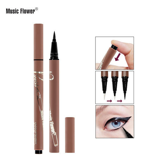 Music Flower  Waterproof Long lasting Smudgeproof Fast Dry Press Eyeliner Pencil