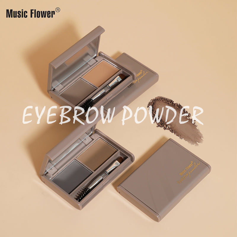 Music Flower 3D Brow Natural Soft Multi-purpose 2 Colors Waterproof Smudge-proof Eyebrow Powder