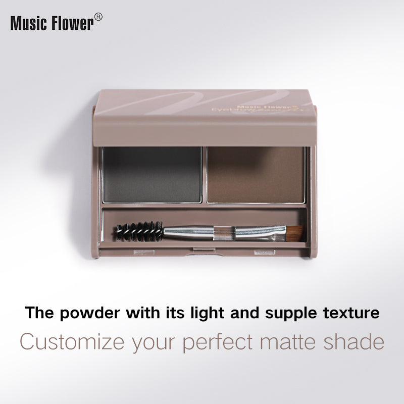 Music Flower 3D Brow Natural Soft Multi-purpose 2 Colors Waterproof Smudge-proof Eyebrow Powder