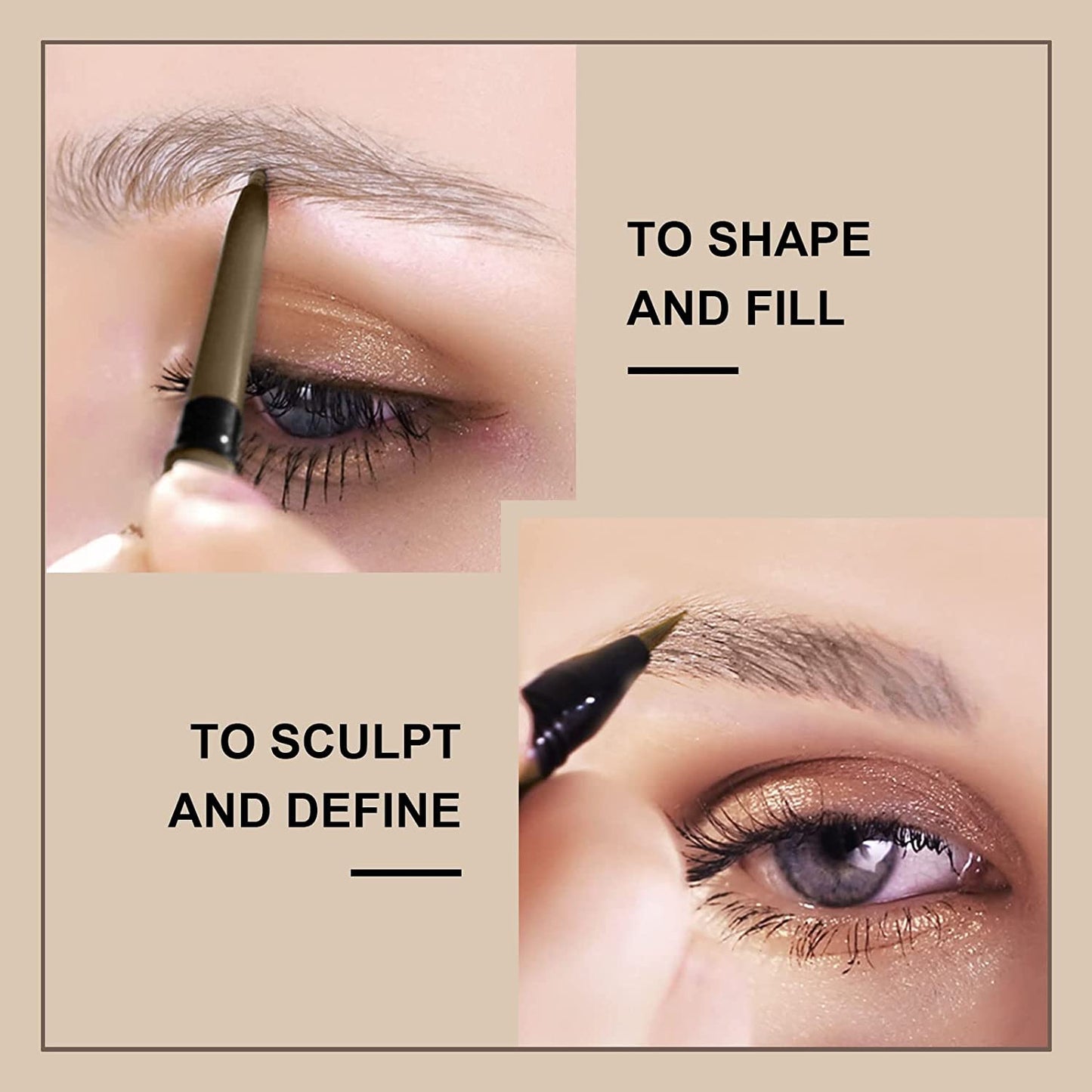 Music Flower 2 in 1 Eyebrow Pencil - Waterproof &amp; Long Lasting Liquid Eyebrow Pen - Dual Ended Pencil Fills and Defines Brow Tint with the Precision &amp; Definition of Microblading
