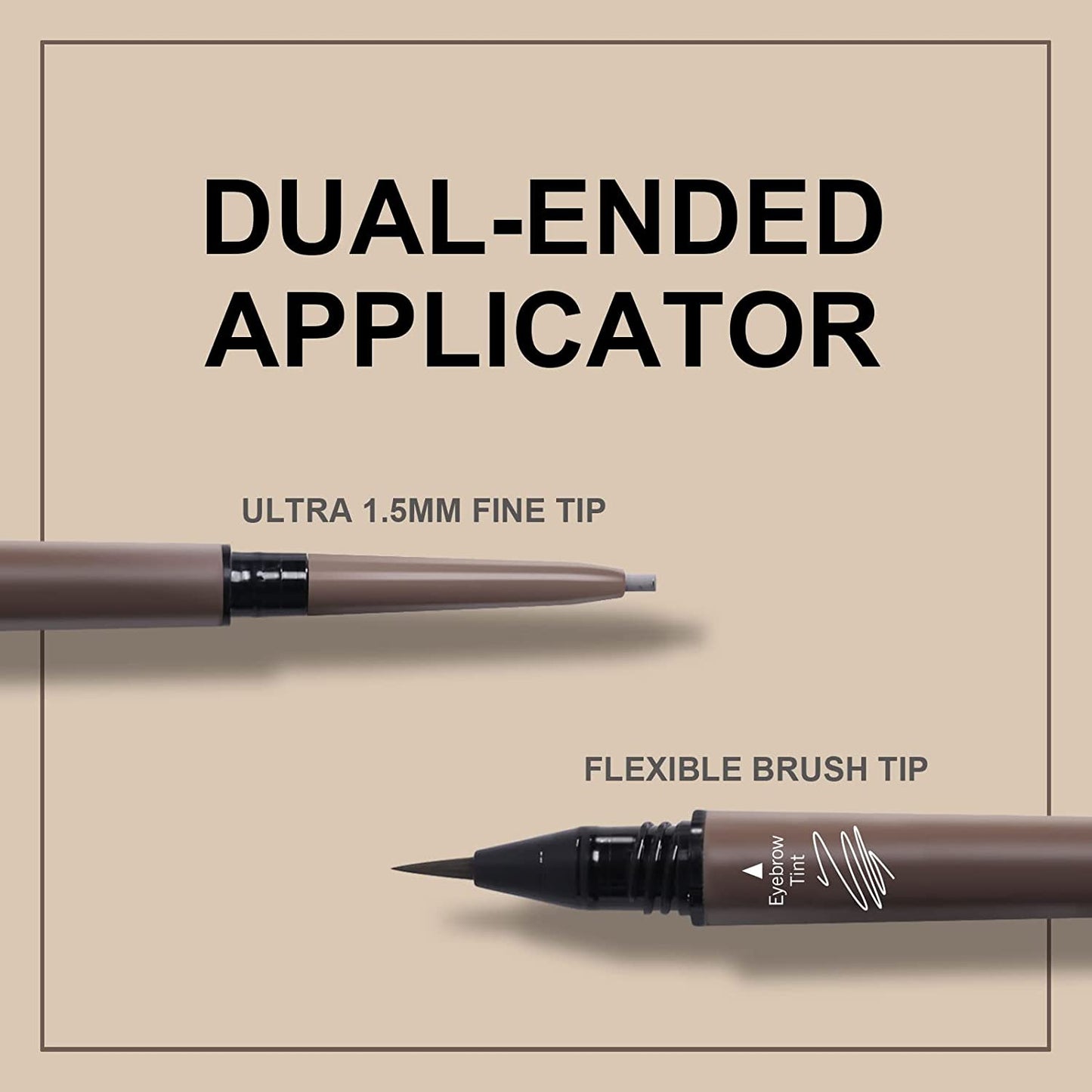 Music Flower 2 in 1 Eyebrow Pencil - Waterproof &amp; Long Lasting Liquid Eyebrow Pen - Dual Ended Pencil Fills and Defines Brow Tint with the Precision &amp; Definition of Microblading
