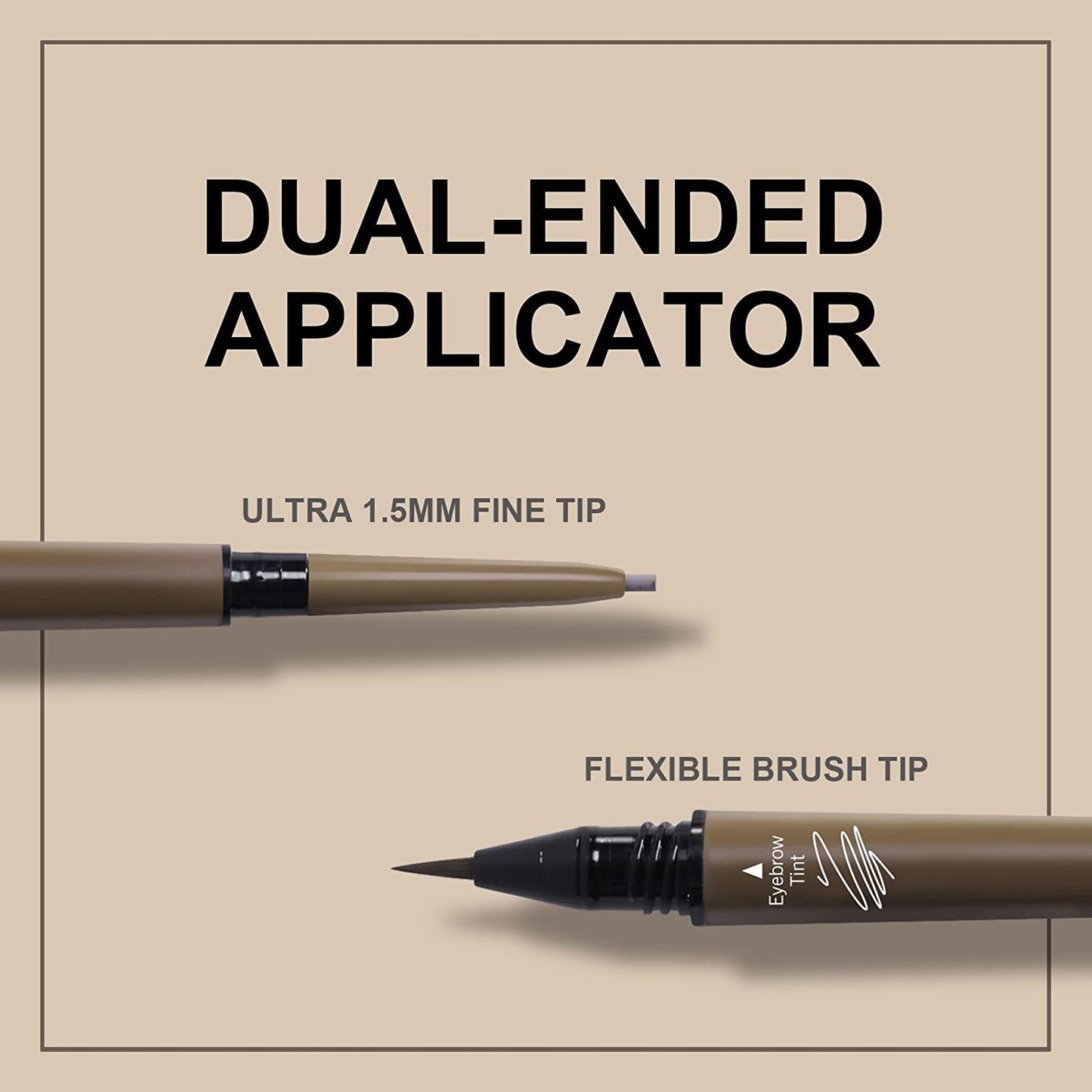 Music Flower 2 in 1 Eyebrow Pencil - Waterproof &amp; Long Lasting Liquid Eyebrow Pen - Dual Ended Pencil Fills and Defines Brow Tint with the Precision &amp; Definition of Microblading