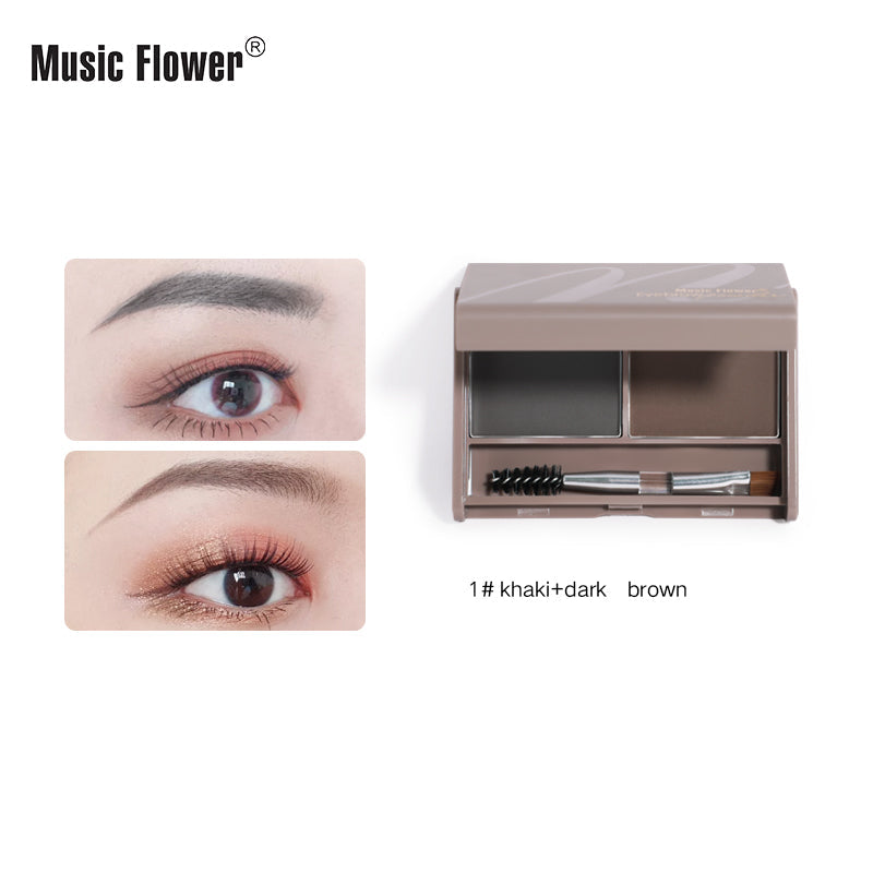 Music Flower 3D Brow Natural Soft Multi-purpose 2 Colors Waterproof Smudge-proof Eyebrow Powder